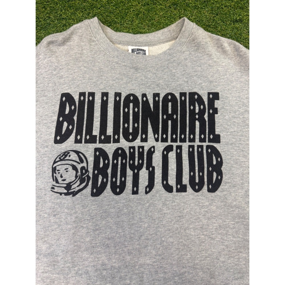 Billionaire Boys Club BBC Arch Logo Sweatshirt Gray Mens Large Side Pockets - Picture 2 of 8